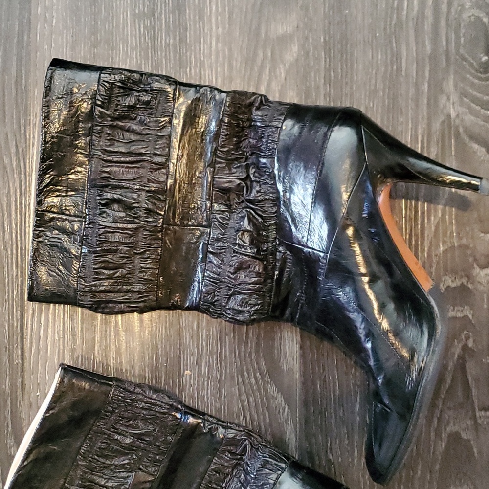 Hand Made EEL Boots Custom Spain High Heel Saffron Boots Size 7.5